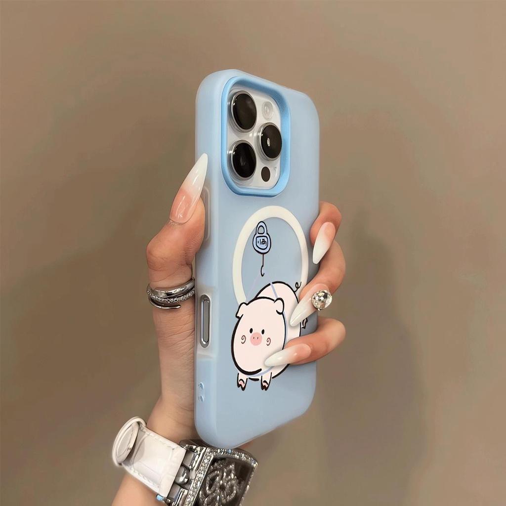 Magnetic Jelly Two-in-one Transparent Mobile Phone Protective Case Material Strong Magnetic Mobile Phone Case Simple Cartoon Fashion Trend