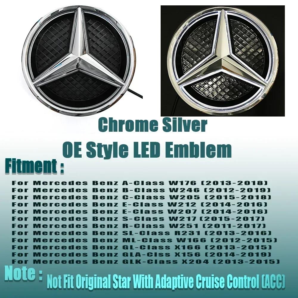 Naklejka Samochodowa Na Mercedes Benz Srebrna Ramka 3D Lustrzany Znak Dla Mercedes Benz Klasa A W176 B W246 C W205 Matowa Czerń Styl OE F