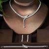 European Fashion Women's Jewelry Set: Clavicle Chain, Bracelet, Ring, Necklace, and Stud Earrings - Light Luxury Style