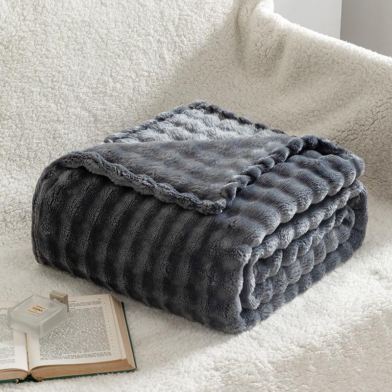 Bubble Rabbit Plush Blanket - Soft Imitation Fur Sofa Throw & Air Conditioning Blanket - Ideal Casual Gift