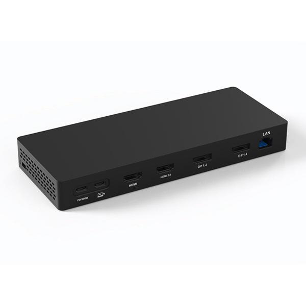 Black Aluminum Alloy Type-C Expansion Dock with DP & HDMI for Five-Screen Independent Display Conversion - 1 Unit