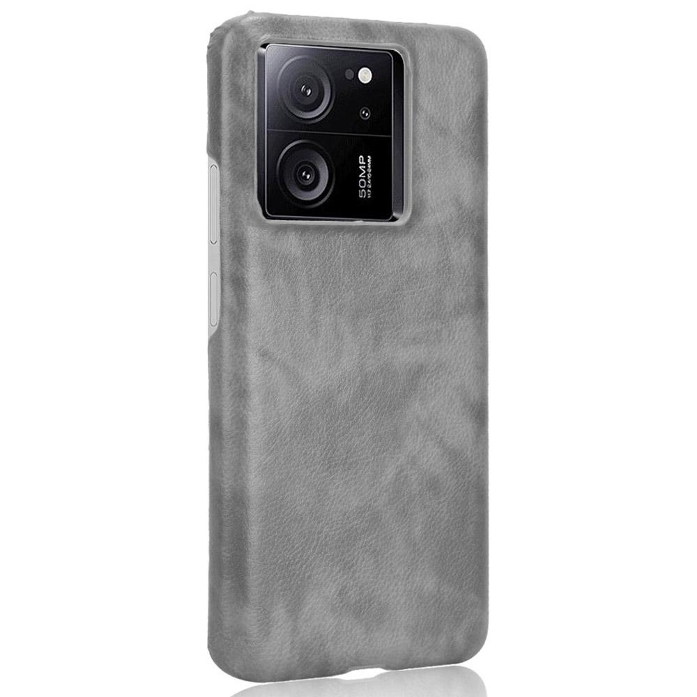 

For Xiaomi 13T/13T Pro/K60 Ultra Case Litchi Texture PU Leather+TPU Phone Cover Grey