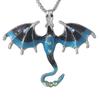 Dripping oil cartoon dragon color necklace European and American fashion animal stainless steel lanyard
