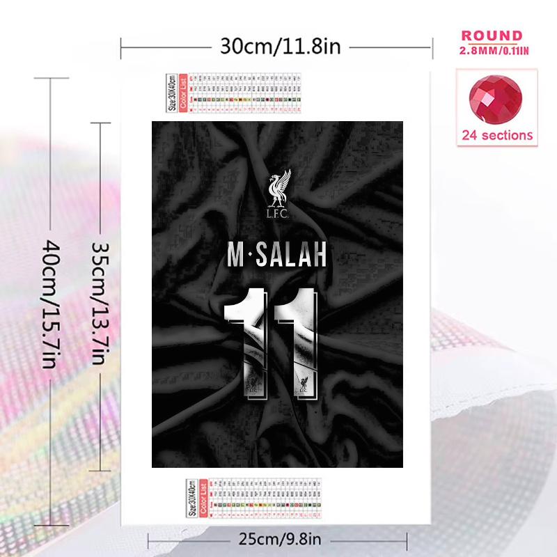 Mohamed Salah Pattern 3pcs 100% Round Full Drill 5D DIY Diamond Painting Embroidery Cross Stitch Rhinestone Décor