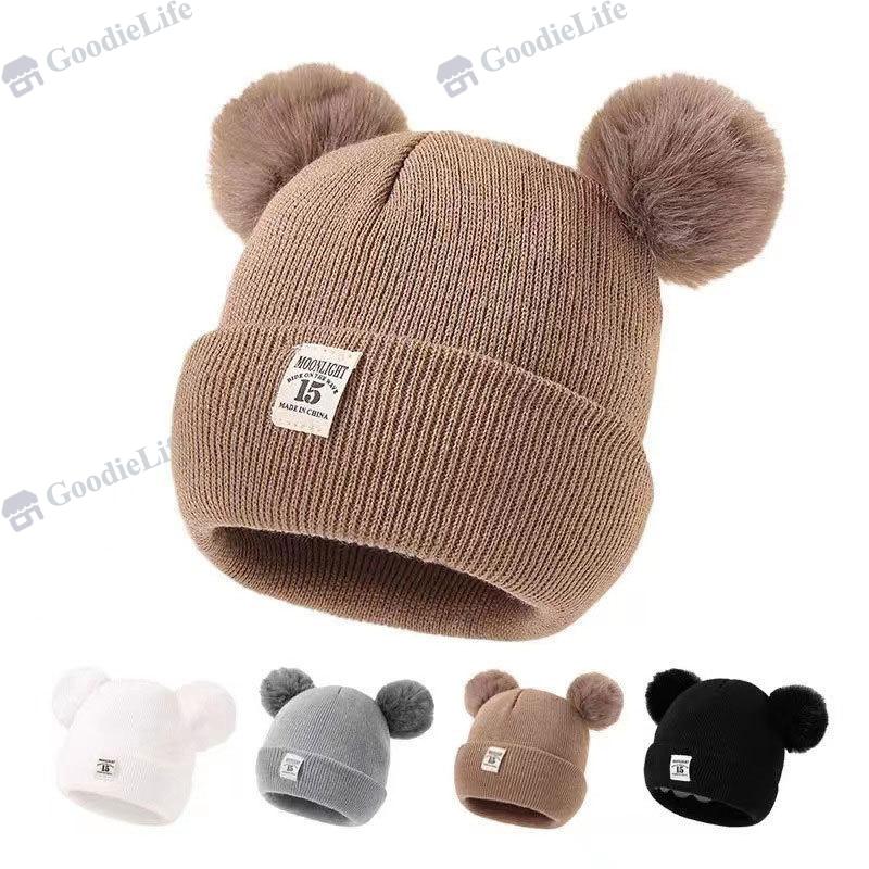 Winter Baby Hat 0-12 Months Newborn Double Layer Warm Infant Cap for Boys Girls Autumn Winter