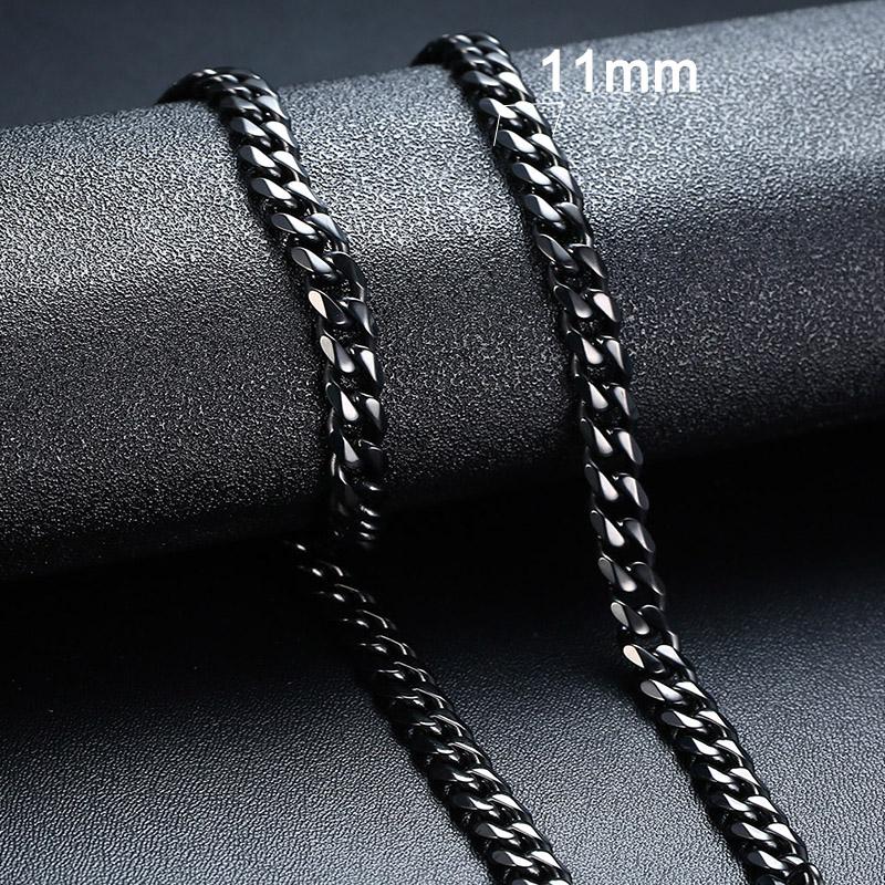 

Vnox 18-70cm Curb Chain Necklaces 3-11mm Men s Miami Cuban Link Classic Punk Heavy Metal Stainless Steel Long Women Necklace 23cm Bracelet