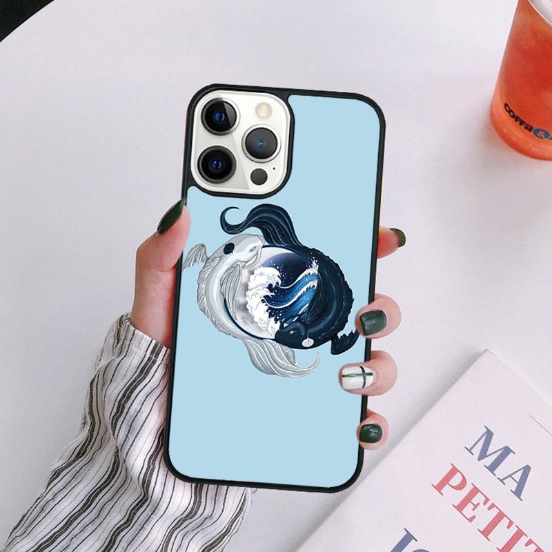 Koi Fish Yin Yang Art Phone Case For iPhone 17 Air 14 13 12 16Pro Max 15  Plus Cover Shell Max coque