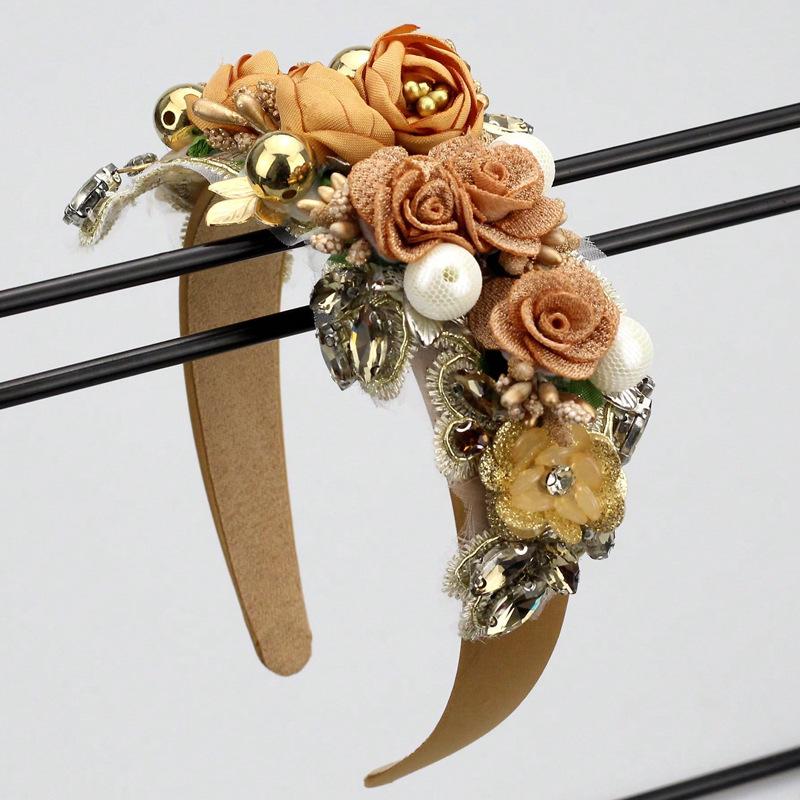 

Three-dimensional Flower Hair Accessories Embroidery Applique Headband Lace Multi-color Clothing Accessories DIY Lace Pearl Headband 2026