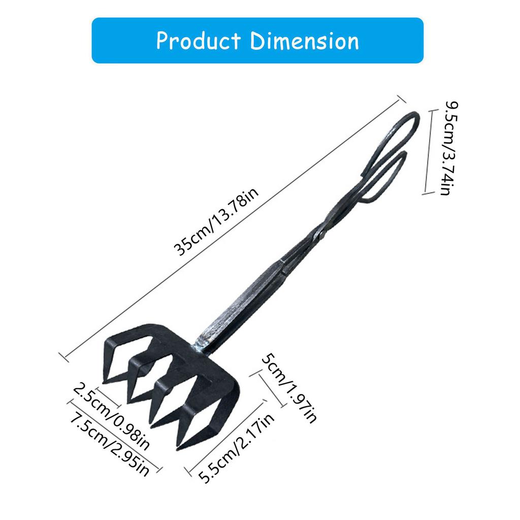 Heavy Duty Iron Fire Pit Tongs Metal Clamp for Charcoal and Firewood Handling Ideal for Camping and Outdoor Activity