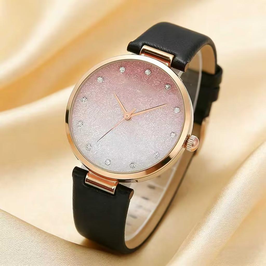 Light Luxury Temperament Women'S Gradual Change Of Color Watch Fashion Glitter Girls Belt Watch Mori Women'S Quartz Watch Rhinestone Women'S Watch