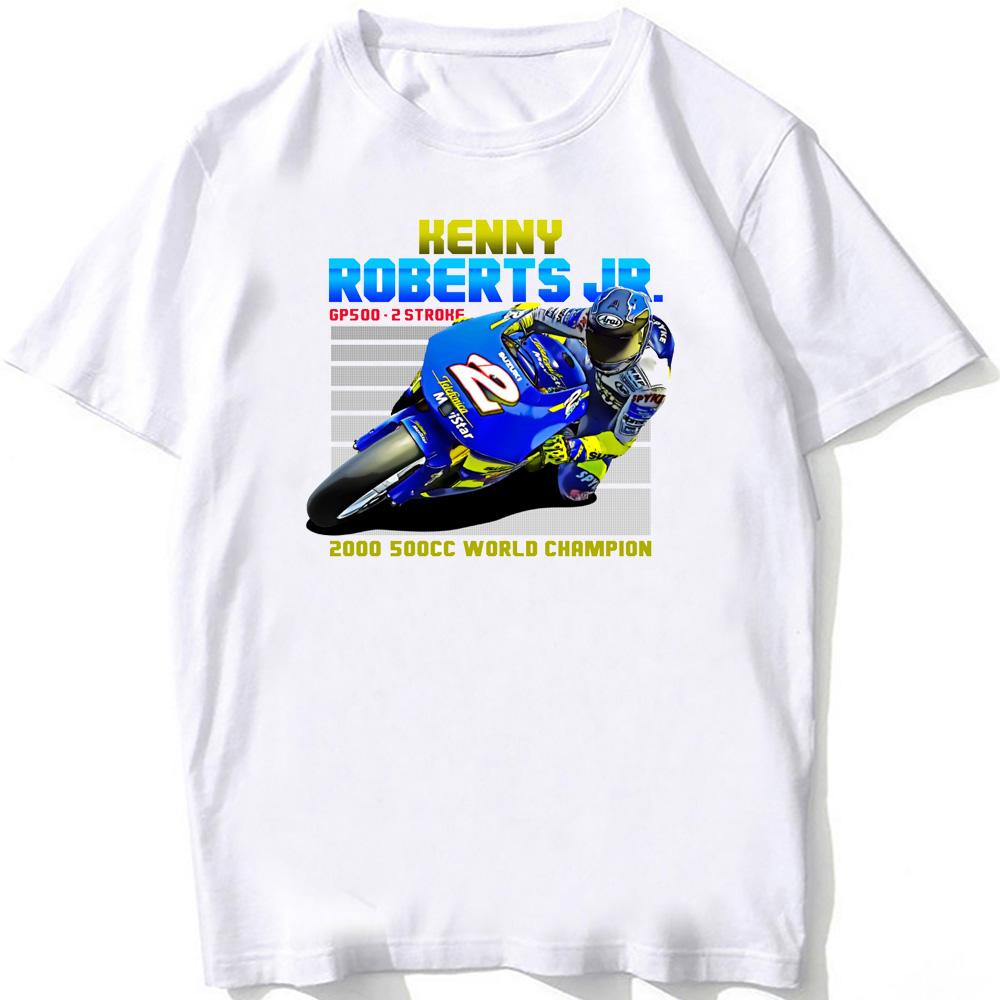 Kenny Roberts 1985 GP 500cc Gara Maglietta Uomo Manica Corta Hip Hop Ragazzo Avventura Sportivo Casual Top Bianchi Magliette da Motociclista