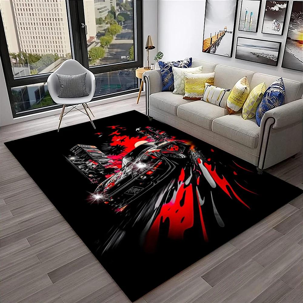 Racing Car Sports Car Carpet Rug for Home Living Room Bedroom Playroom Sofa Doormat Decor,Kids Game Area Rug Non Slip Floor Mat