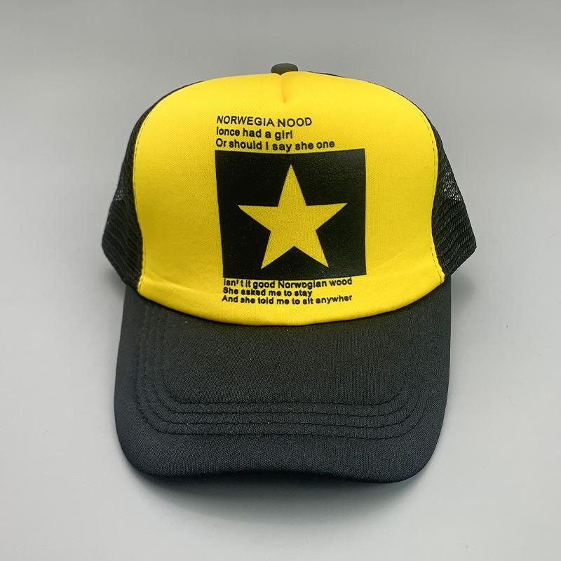 Breathable Cartoon Letter Fashion Men'S And Women'S Baseball Cap Cotton Hip Hop Skateboard Hollow Casual Sun Hat