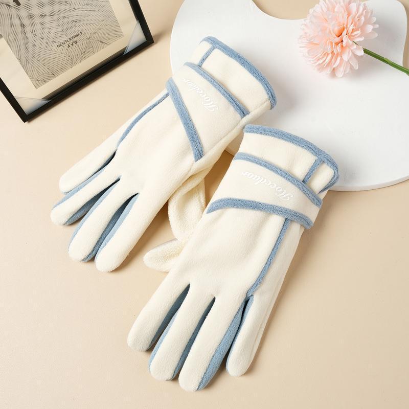 Warm Fleece Lined Touchscreen Gloves Outdoor Cycling Hiking Running Winter Use Unisex One Size
