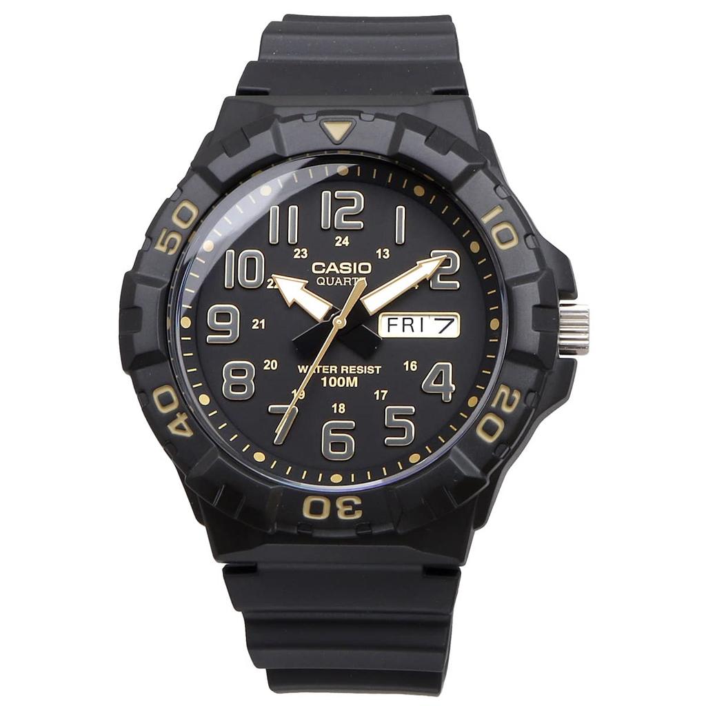 Casio Standard Big Face Quartz Watch MRW-210H-1A2V Men's Black and Gold [Imported]