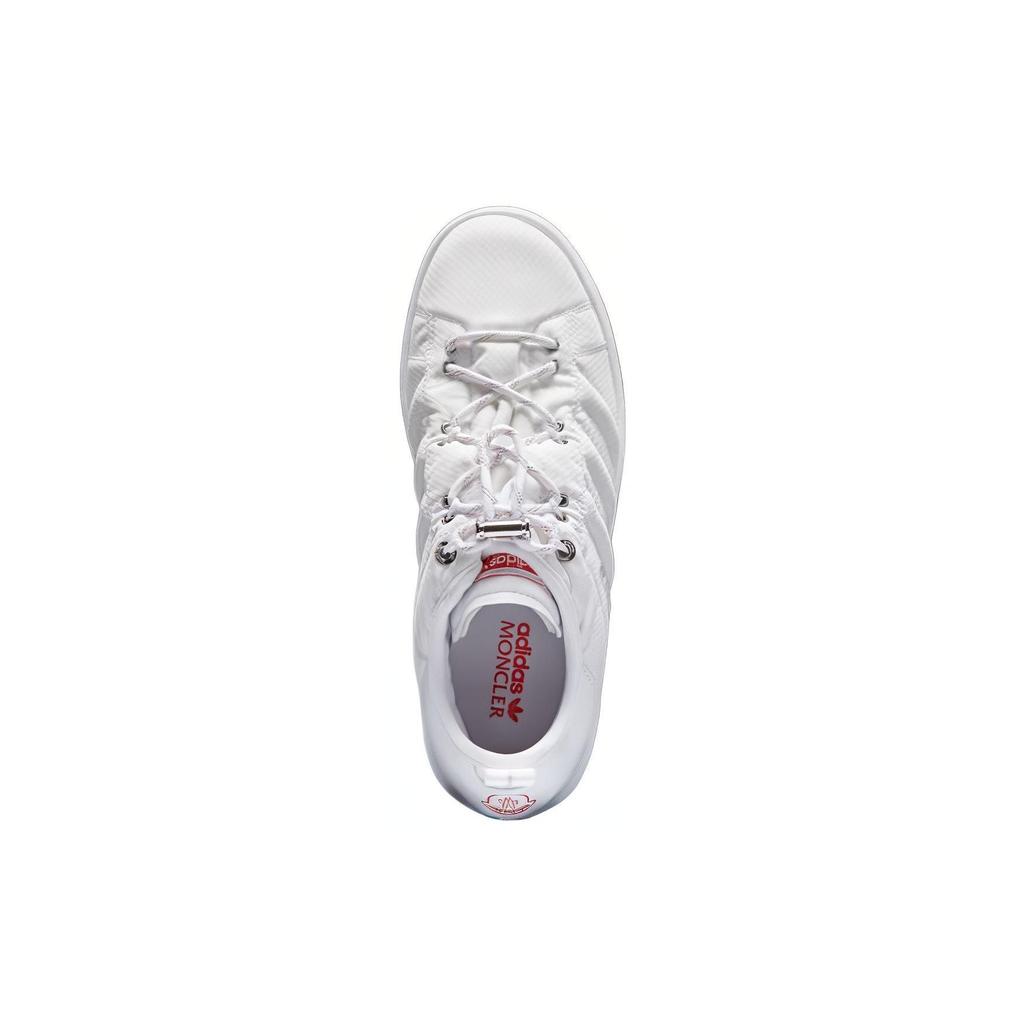 Moncler X Adidas Originals Campus Leather Round Toe Lace-Up Low-Top Sneakers Unisex sneakers White I209S4M00050M3019001