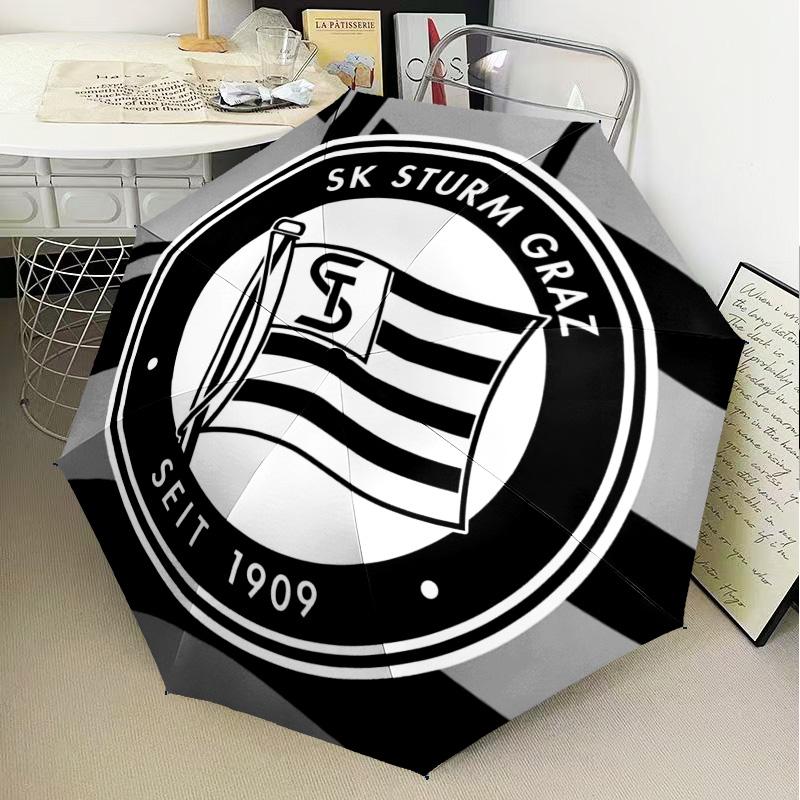 1PC Sturm Graz Crest Emblem Printed Umbrella Folding umbrella, automatic umbrella 8-Frame for Travel, camping Fan gifts Christmas Gifts
