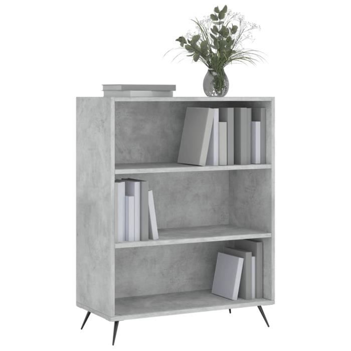 VidaXL Bibliothèque gris béton 69,5x32,5x90 cm bois d'ingénierie 828336