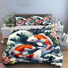 Koi Fish Artistic Decor Set Soft Comfortable Duvet Cover Bedding Set Included 1*Duvet Cover & 2*Pillowcases, Gift