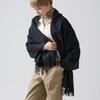 ABRAHAM MOON Merino Wool Shawl 70cm - Charcoal