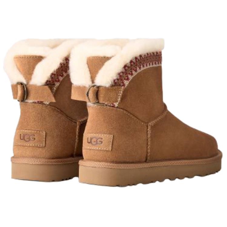 UGG Klasik Yenilik Kuzu Derisi Sıcak Kolay Giyilen Rahat Kar Botları Kadın botları Kestane 1174517-CHE