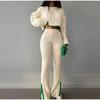 European & American Style Women's Fall/Winter Knitted Long-Sleeve Sweater and Pants Set