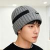 Men's Fleece Knitted Hat, Autumn and Winter Warm Ear Protector, Pullover Hat, Big Head Circumference, 100 Hats, Small Wool Hat
