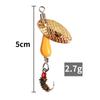 Rotating Spinner Spoon Fishing Lure Artificial Metal Sequins Bait 5.5Cm/2.7G Single Hook Wobblers Bass Trout Perch Pesca