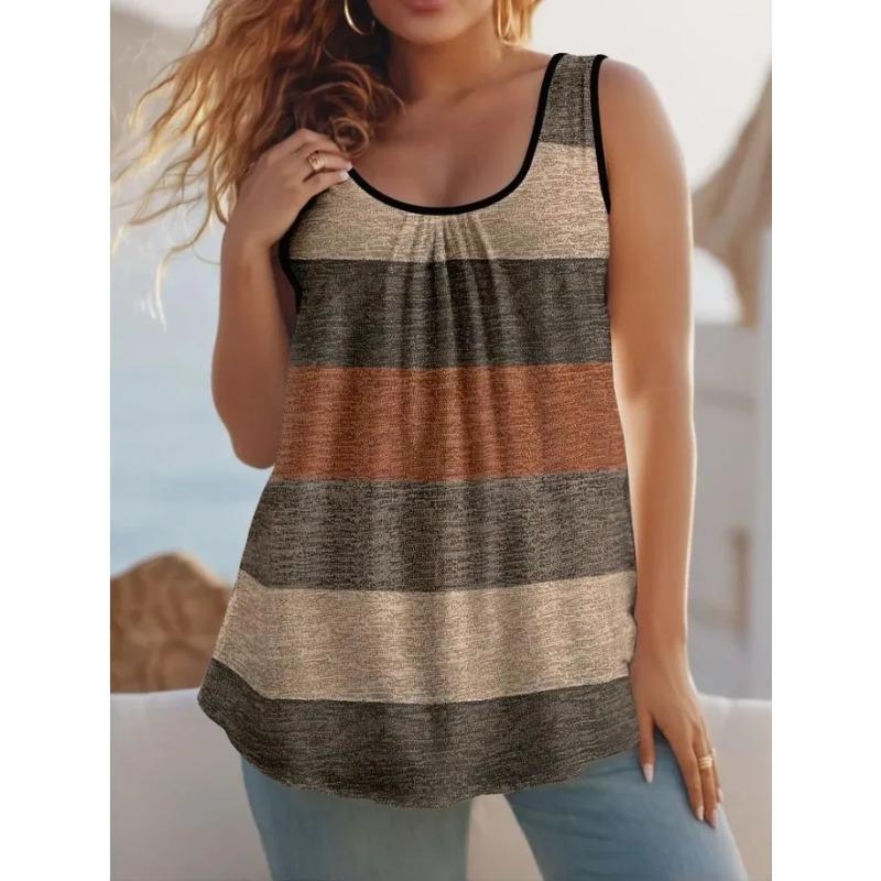 Summer Women's Sleeveless Vest Creative Color Printing Comfortable Soft Fashionable Versatile Vest