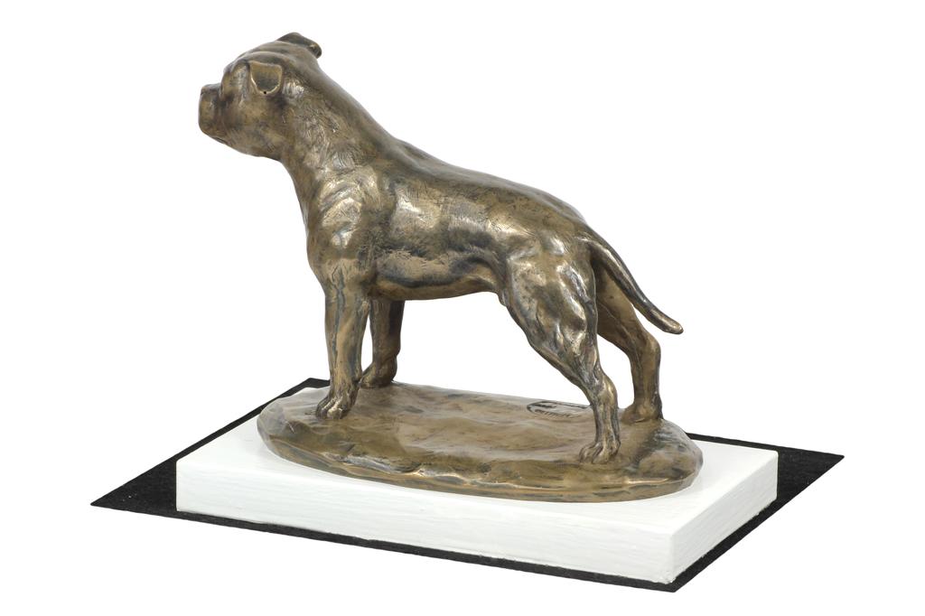 Staffordshire Bull Terrier, Staffik, Staffi Iii - Statuetka Psa, Figurka Na Białej Podstawie, Trofeum Na Wystawę Psów Marki Art-Dog