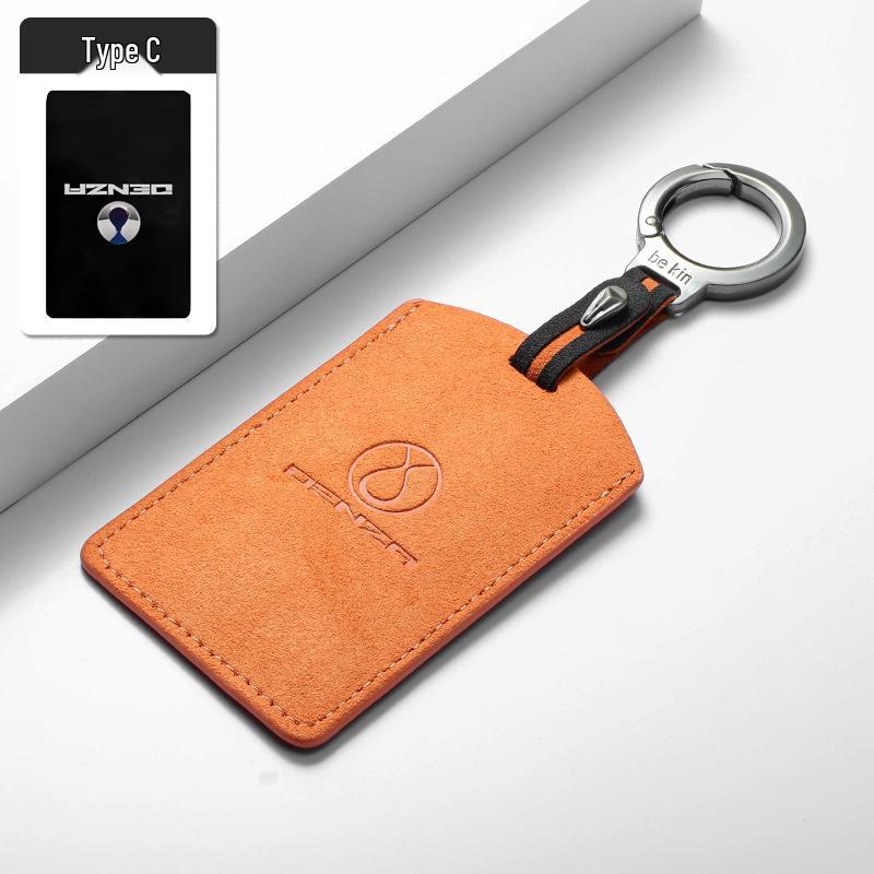 BYD D9 Suede Car Key Case - NFC Card Holder with Logo, Three-Color Protection for Men & Women