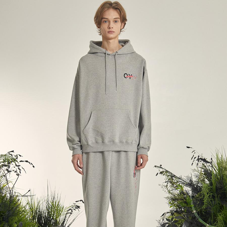 Dirty Painting Logo Hoodie - Grey
