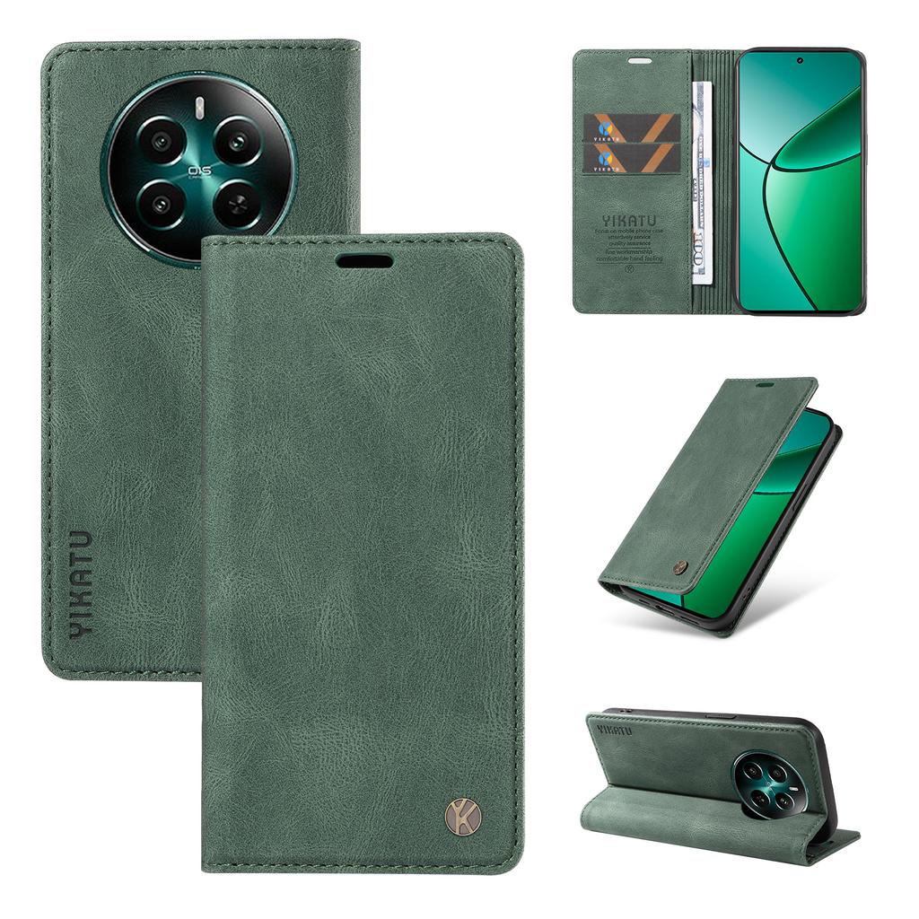 YIKATU YK-004 For Realme 12 4G/12+ 5G Phone Case Flip Folio Wallet Card Slots Cover