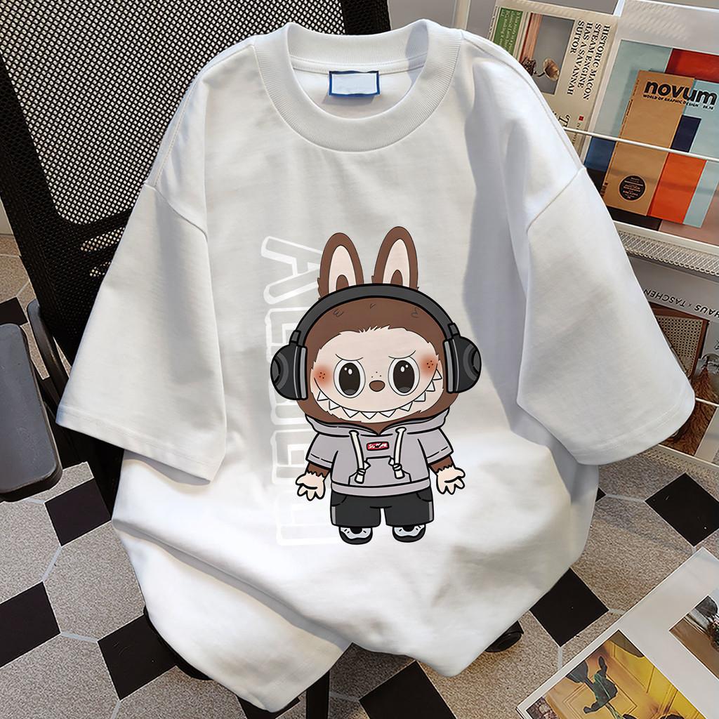 LABUBU Women's and Girls' Popular T-shirt Cute and Comfortable Cartoon Summer Casual Top