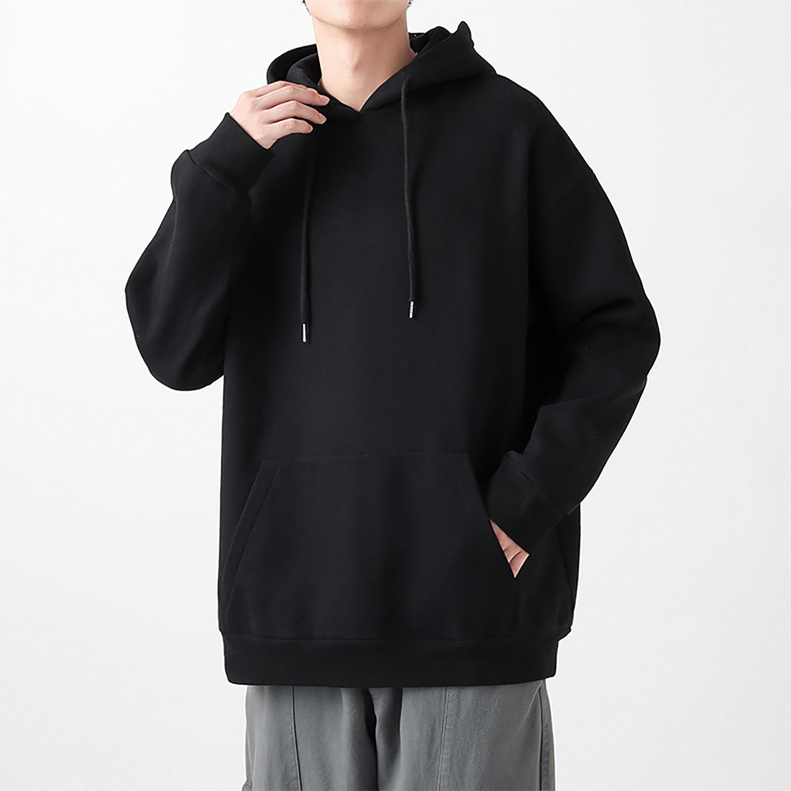 Мужской осенне-зимний однотонный спортивный повседневный свитер с длинными рукавами — фото 4