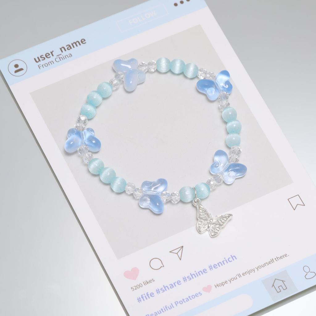 Mori Style Mermaid Crystal Bracelet - Sweet, Versatile Design for Women, Students, and Best Friends.