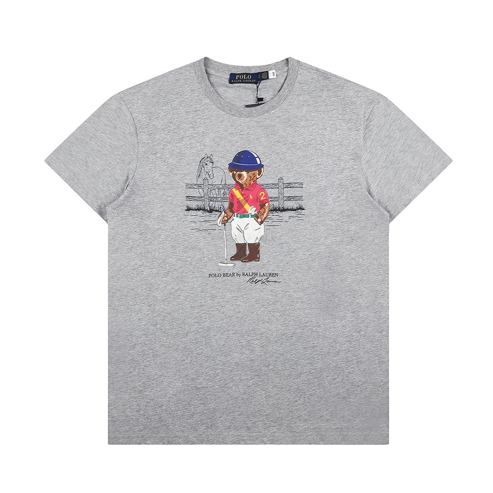 T-shirt Ralph Lauren Estiva da Uomo e Donna 100% Cotone con Orso Polo e Stampa Orso Jockey & Firma