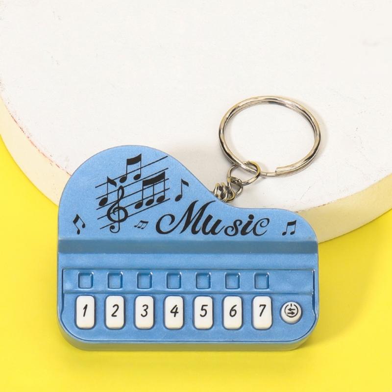 Klavierspielzeug Schlüsselanhänger Mini Echtes funktionierendes Fingerklavier Schlüsselanhänger Mit Lichtern Multifunktionales Elektronisches Klavier Tastatur Spielzeug