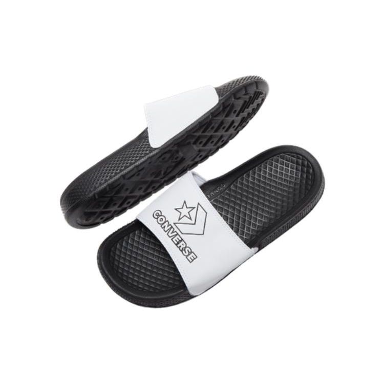 Converse Casual EVA Quick-Dry Slide Sandals Unisex Footwear Black White A03525C102