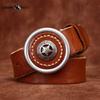 Personality Trend Thickened Genuine Leather Cowhide Smooth Buckle Belt Men's Belt Korean Style Retro All-match
