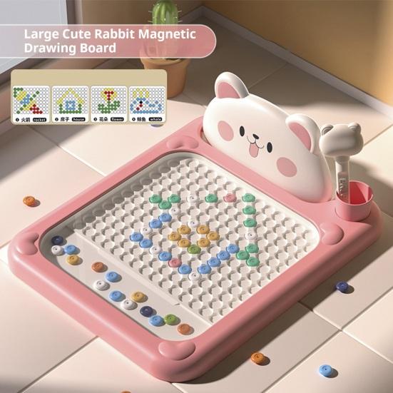 Tablă de Desen Magnetică cu Lovituri Design Urs Joc Interactiv cu Stilou cu Margele Model Schiță Tablă Portabilă Kit de Artă pentru Călătorii