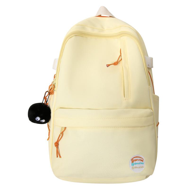 

Sports Style Schoolbag for Middle School Students Large Capacity Nylon Cloth Backpack for Men and Women Junior High School Students New Backpack pendant included