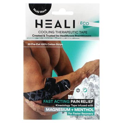 Cooling Therapy Kinesiology Tape, Black, 20 Precut 100% Cotton Strips