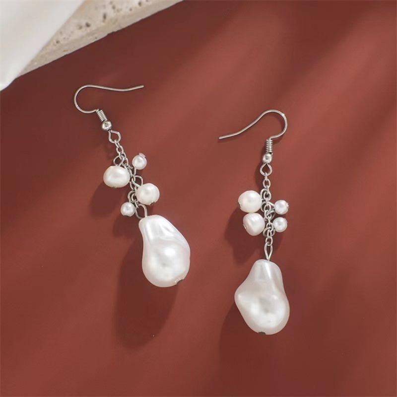 Японские и корейские ins барочный жемчуг супер-фея элегантные длинные серьги женские серьги серьги белый