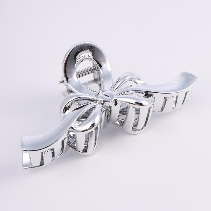 New Style Hair Clip Imitation Metal Plated Grab Clip Silver Large Grab Clip High-grade Light Luxury Accessories Hair Accessories