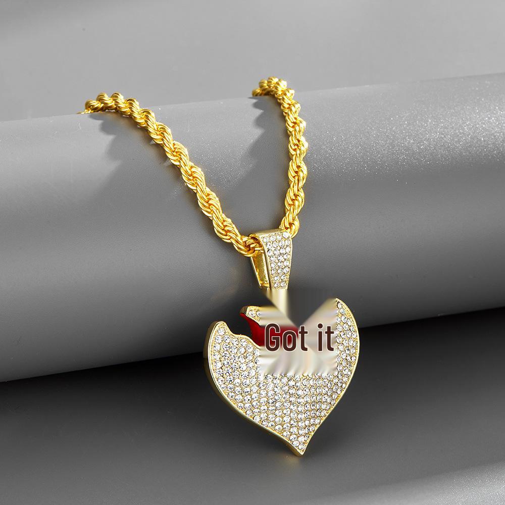 European & American Popular Hip Hop Alloy Broken Heart Men s Pendant