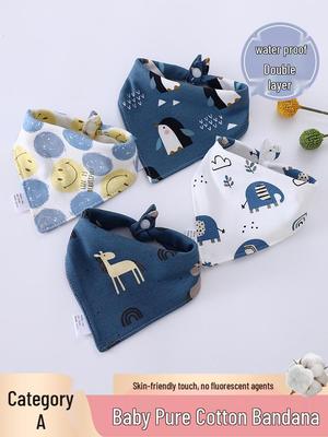 Waterproof Baby Triangle Bib - Pure Cotton for Newborns, Boys & Girls