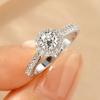 Women's Light Luxury Round Diamond Zircon Ring – Elegant Micro-Pave Fashion Accessory