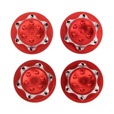 4Pcs 17mm Aluminium Alloy Dust Proof Hub Nut Wheel Accessory for 1 8 RC Car Model(red )