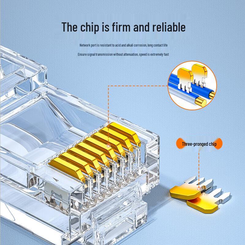 SAMZHE Cat6 Gold-Plated RJ45 Connectors (100-Pack)